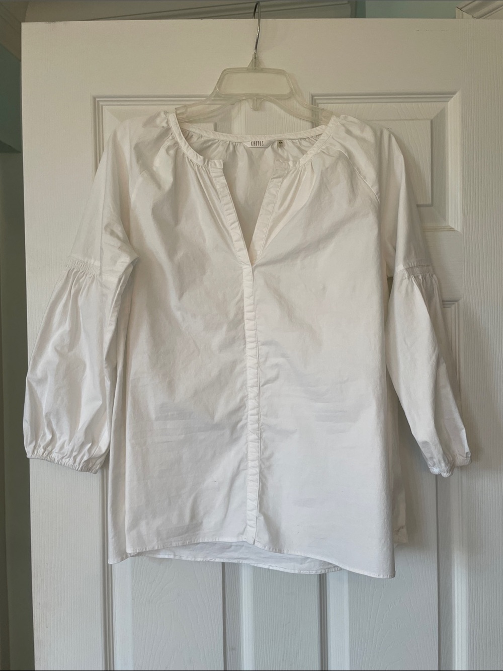 White Peasant Tunic Blouse M